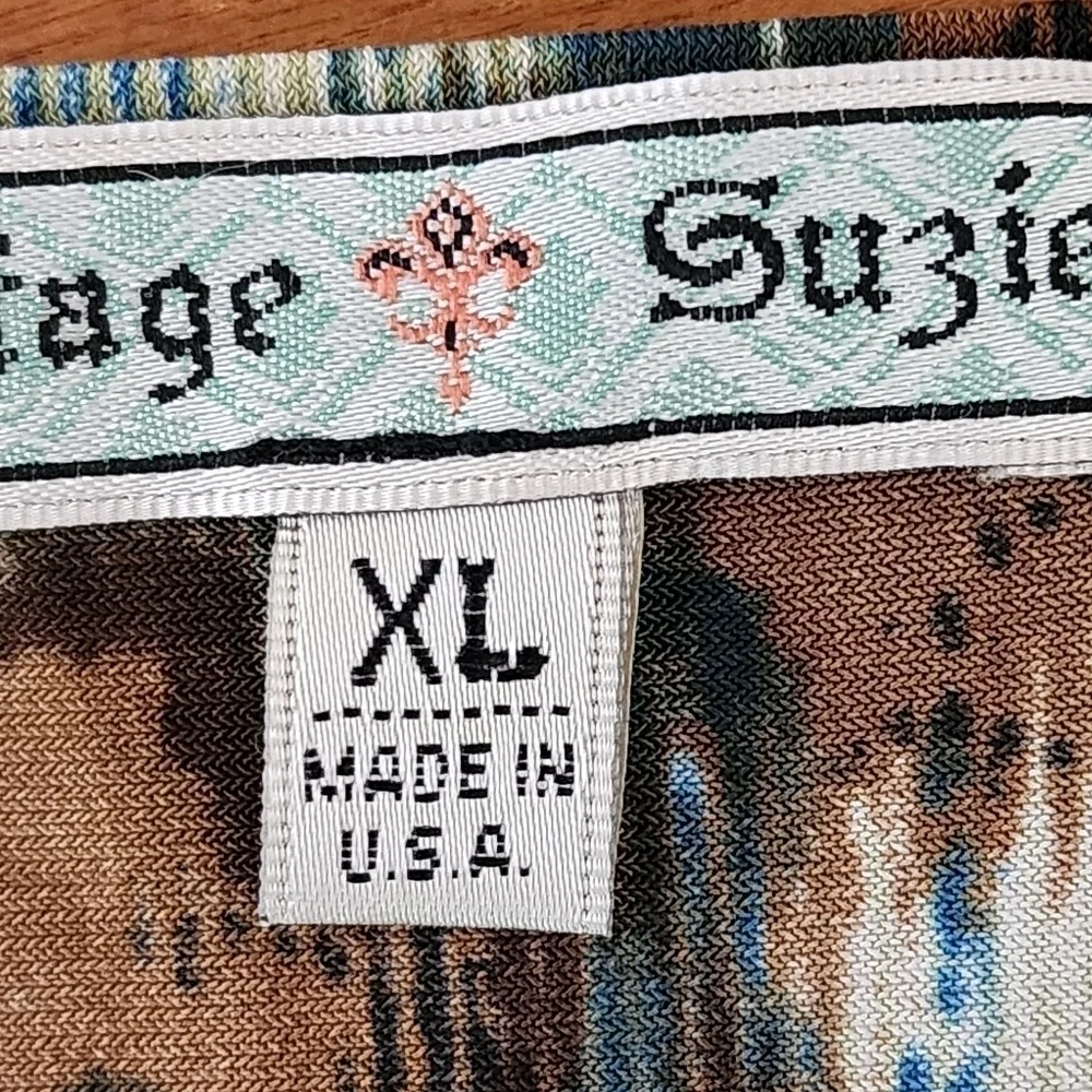 Vintage Suzie Women's Floral Short Sleeve Stretch Top Size XL - Picture 6 of 7